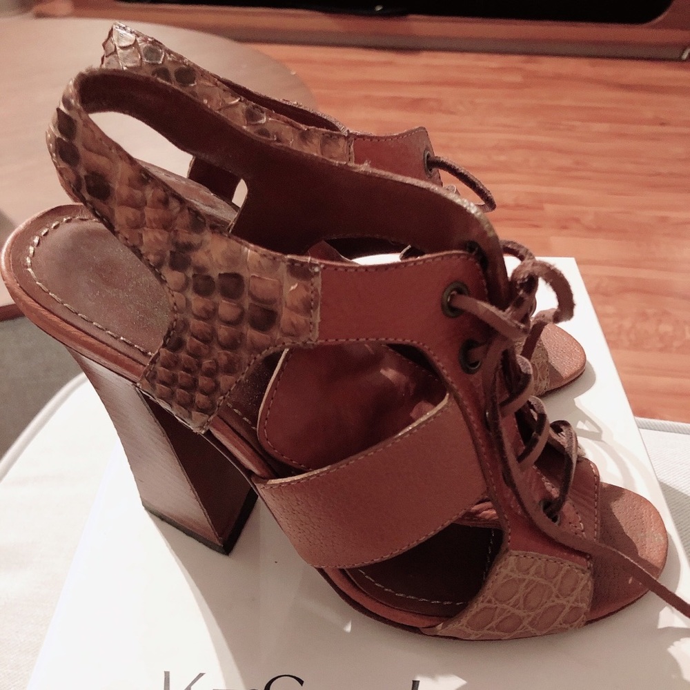Yves Saint Laurent leather sandals heels - Picture 3 of 4